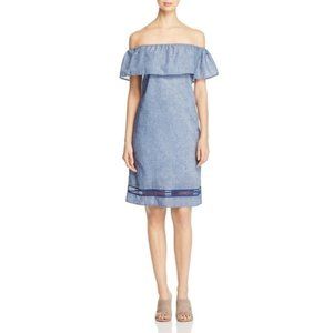 Alison Andrews Linen Blend Off The Shoulder Dress